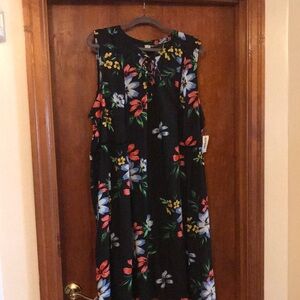Old Navy Black Floral Sleeveless Sundress